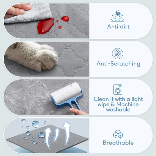Vista 4 de Funda impermeable para sofá para mascotas, manta antideslizante para cachorro, gato, lavable, protector de sofá a prueba de fugas para sofá