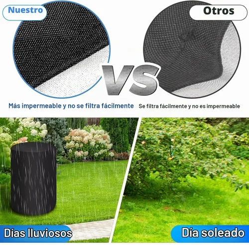 Vista 7 de Cubierta de barril 900D de 55 galones, cordón ajustable, protección contra la lluvia/nieve, color negro Resistente y duradero, resistente al