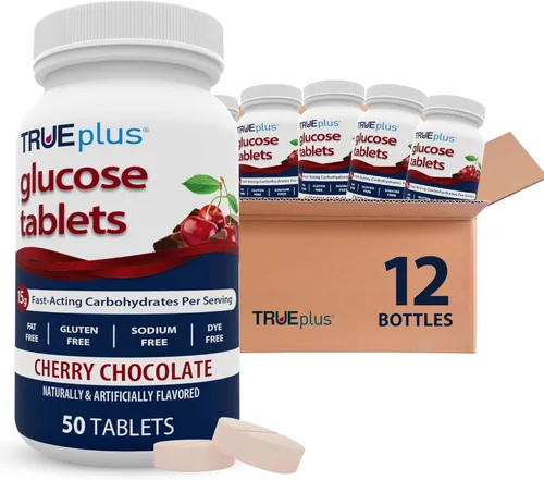 Vista 37 de TRUEplus® Tabletas de glucosa, sabor surtido (uva, frambuesa, naranja), botella de 50 unidades (1)