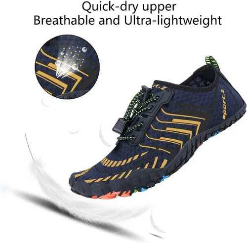 Vista 2 de MAYZERO Zapatos de agua para hombres y mujeres, zapatos de surf, playa, piscina, zapatos de punta ancha, senderismo, zapatos de agua, zapatillas