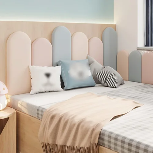 Vista 2 de Calcomanías de pared anticolisión para niños, paneles de pared suaves 3D, autoadhesivas para dormitorio, sala de juegos, cuarto de niños, cojín