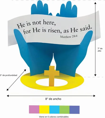 Vista 5 de FreshCut Crafts Kit de manualidades bíblicas de Pascua He is Risen, paquete