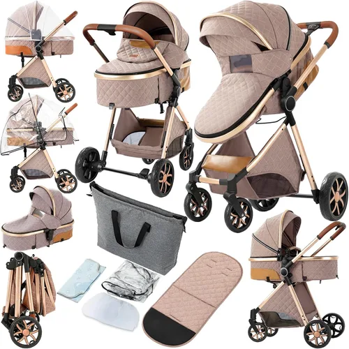 Vista 14 de Cochecito de bebé 2 en 1, cochecito convertible, cochecito estándar reversible, cochecito de bebé portátil, cochecito de bebé, cochecito plegable