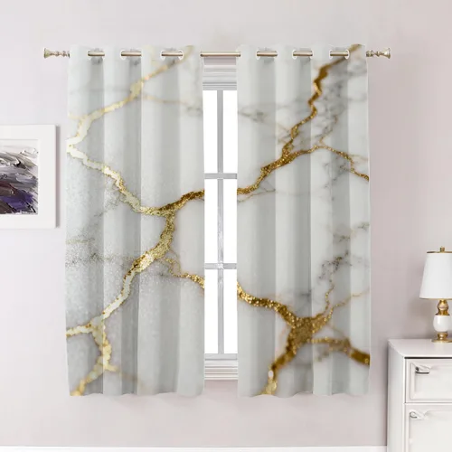 Vista 152 de Cortinas opacas de poliéster multicapa marrón con diseño de bosque natural, 2 unidades, 26 x 24 pulgadas