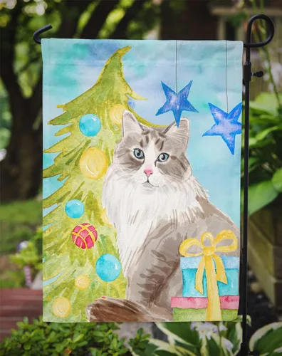 Vista 3 de Caroline's Treasures CK3130GF Bandera siberiana de regalos de Navidad tamaño jardín, bandera de buzón o bandera decorativa para patio exterior, obra