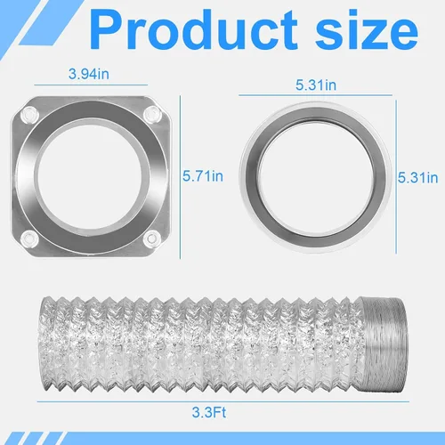 Vista 2 de Kit de conector de ventilación magnético para secadora DV180, carcasa de aleación de aluminio, ventilación magnética para secadora, fácil