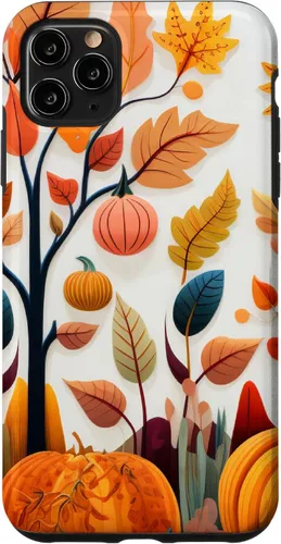 Vista 13 de Fall Leaves Autumn Pumpkin Theme Autumn Color Yellow Case for iPhone 17