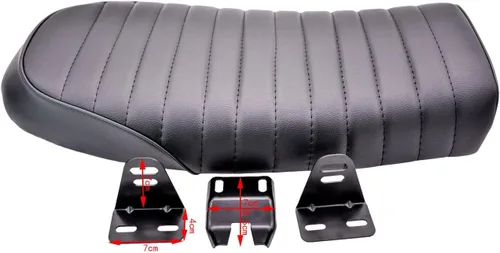 Vista 8 de KaTur - Sillín de asiento universal para motocicleta, estilo retro, color negro, para Honda, Negro