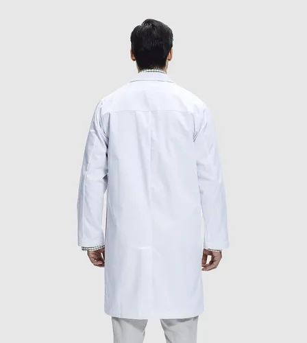 Vista 2 de Dr. James Lab Coat, 100% Cotton, Unisex, Multiple Pockets, Classic Fit, 39 Inch Length, White