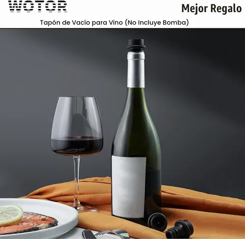Vista 7 de WOTOR Tapones de vino al vacío, protector y conservador de vino de silicona Negro