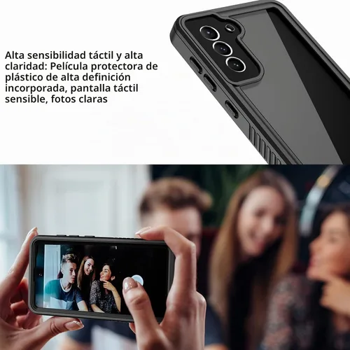 Vista 6 de Funda impermeable para Samsung Galaxy S22+Plus, S22+Plus, con protector de pantalla integrado, cuerpo completo, a prueba de golpes, resistente a