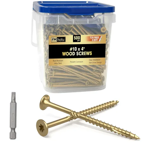Vista 15 de #10 x 2-1/2" Tornillos para Terraza, 108 Piezas Tornillos para Madera con Cabeza Estrella, Tornillos para Madera Resistentes al Óxido para Negro