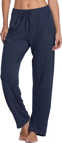 Vista 18 de Pantalones largos de modal, cómodos, con cordón ajustable, sueltos, de pierna recta, para yoga, correr, hacer deporte, con bolsillos