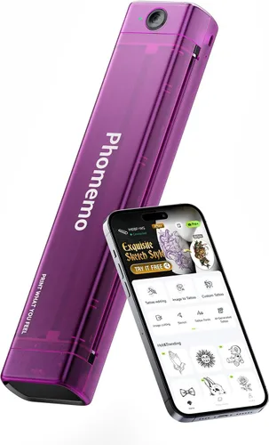 Vista 17 de Phomemo Impresora de plantillas de tatuaje M08F, Bluetooth, con papel de Negro