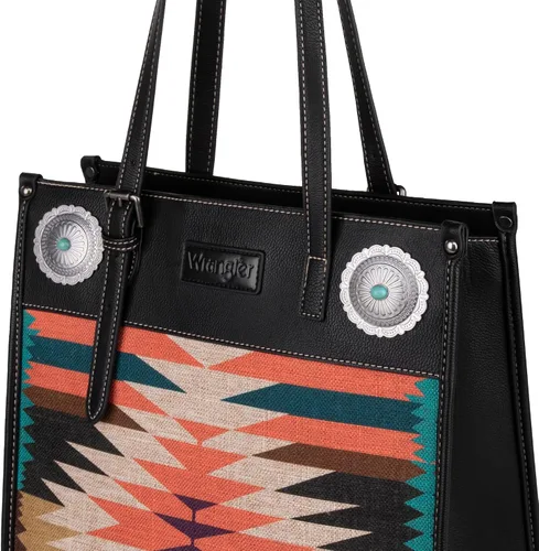 Vista 3 de Wrangler Aztec - Bolso de hombro abierto de lona con bolsa cruzada