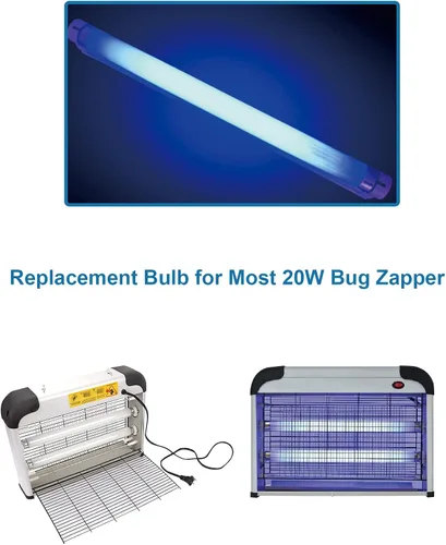 Vista 3 de Dichroma Paquete de 2 bombillas de repuesto para exterminador de insectos de 10 W para 20 W, tubo de luz BL T8 F10W compatible con Aspectek, Liba