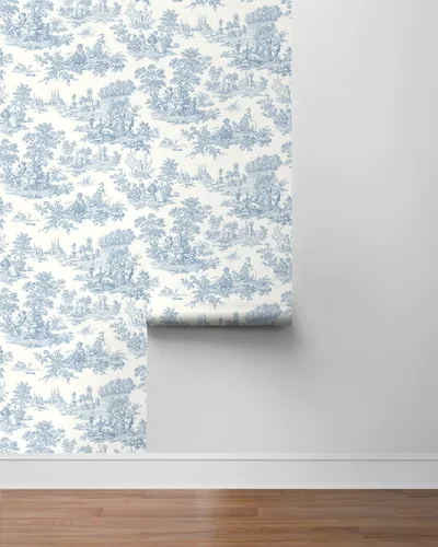 Vista 7 de NextWall Chateau Toile Papel Tapiz Despegar y Pegar (Blue Bell)