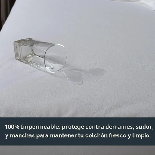 Vista 2 de Protector de colchón impermeable con cremallera – Carcasa de 6 lados, a prueba de chinches y ácaros del polvo, cubierta de 12 pulgadas