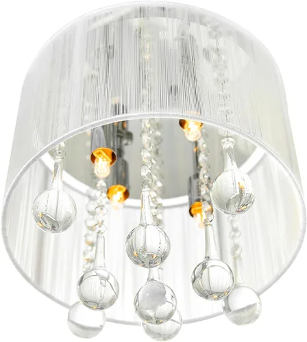 Vista 3 de CWI Lighting Water Drop - Marco cromado de montaje empotrado de 10 pulgadas y pantalla blanca con gotas de cristal