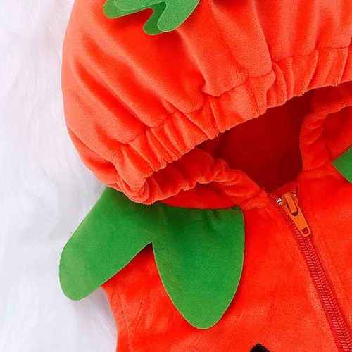 Vista 5 de Lindo disfraz de calabaza de Halloween para bebé, disfraz unisex para niños y niñas