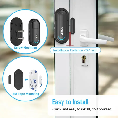 Vista 8 de Alarmas para puerta de piscina para seguridad del hogar, volumen de 0 a 120 dB ajustable con 4 modos, alarma de puerta inalámbrica con control Negro