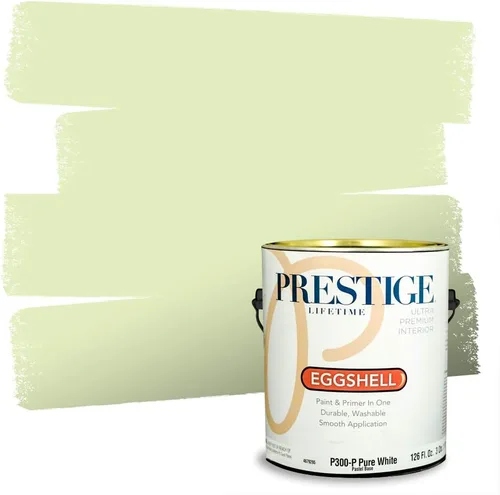 Vista 50 de PRESTIGE Pintura exterior e imprimación en uno, aloe, plano, 1 galón