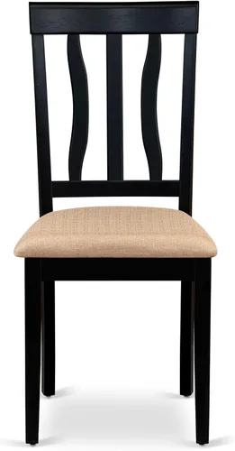 Vista 7 de East West Furniture AVAT5-BLK-C - Juego de mesa de comedor de 5 piezas para 4 personas, incluye una mesa de cocina ovalada con hojas de mariposa y 4