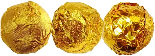 Vista 5 de 500pcs Golden Chocolate Candy Foil Candy Wrappers Papel de aluminio para papel de embalaje de papel de embalaje de papel de aluminio