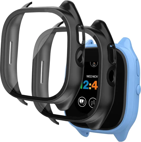 Vista 18 de Kuaguozhe [Paquete de 2 protectores de pantalla compatibles con Gizmo Watch 2, vidrio templado, transparente + azul]