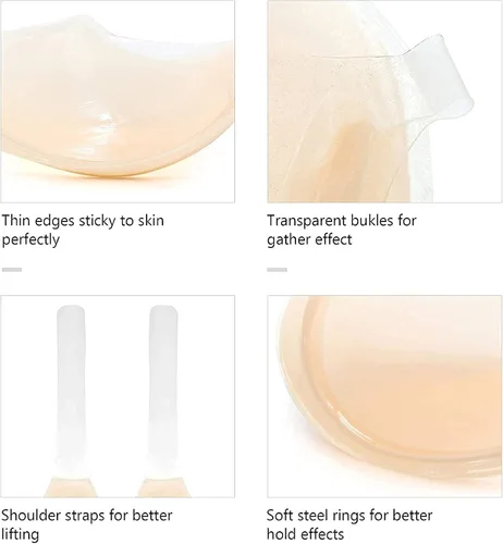 Vista 6 de Invisilift - Brasier para mujer con levantamiento de pecho instantáneo, brasier autoadhesivo invisible