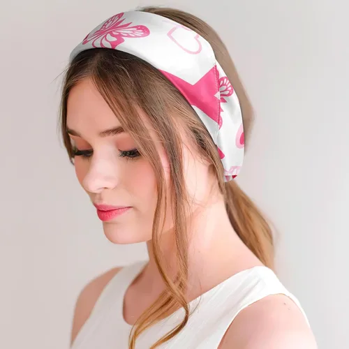 Vista 6 de Percozzi Bufandas cuadradas de cinta rosa para concientización del cáncer de mama, bufandas sedosas, 3 pañuelos de seda con patrón de cinta