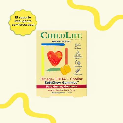 Vista 3 de ChildLife Essentials Gomitas SoftChew Omega-3 DHA + colina, 27 tabletas