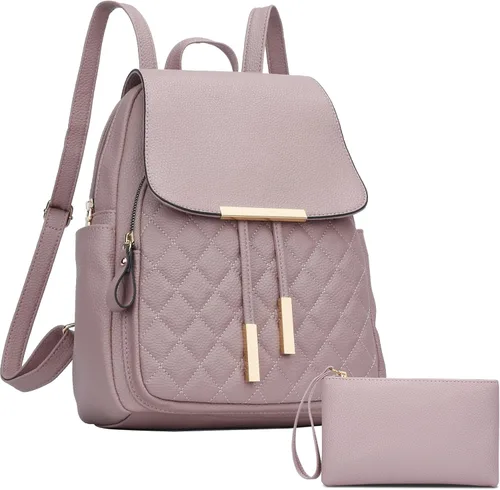 Vista 19 de KKXIU - Mochila de cuero de moda para mujeres y damas, bolsa de viaje y para el día, con correa para los hombros, A-Negro, Mediana, Mochila