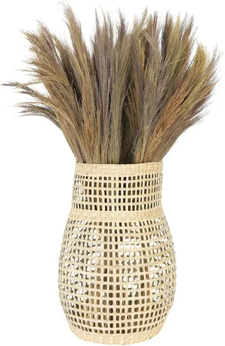 Vista 5 de Bloomingville Jarrón decorativo de 20 pulgadas de hierba marina natural tejida a mano