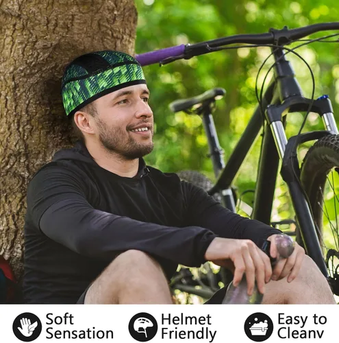 Vista 14 de Gorro con forro para casco de calavera, malla de enfriamiento para hombres y mujeres, se adapta debajo de los cascos