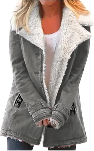 Vista 2 de Ropa de invierno para mujer abrigos cálidos de moda 2022 chaquetas de sherpa de forro polar mullido sudaderas con capucha de talla grande