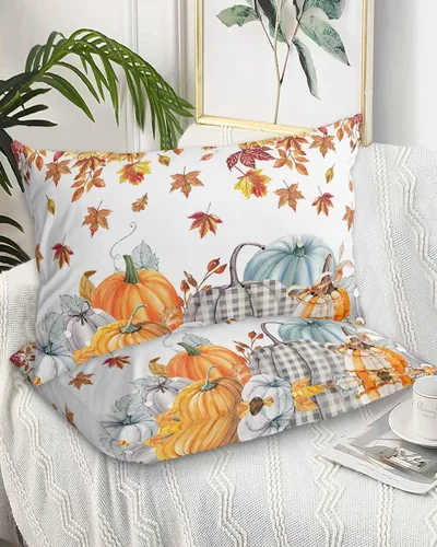 Vista 2 de Fundas de almohada de tamaño estándar de Acción de Gracias, 2 paquetes de fundas de almohada suaves para cama, sofá, cuerpo largo, con cierre