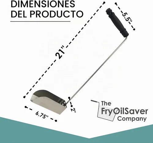 Vista 4 de FryOilSaver Co - Juego de limpieza extra grande de 3 piezas para freidoras, cepillo de cerdas y varilla de 31 pulgadas, cuchara de migas de acero
