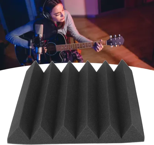 Vista 2 de Karlak Premium Polyurethane Acoustic Foam Panel Set 10Pcs for Home Studio Office Factory 11.81 X 11.81 X 1.97in