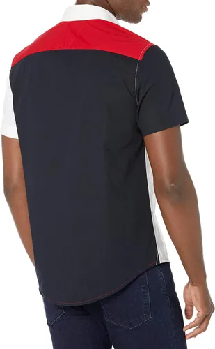 Vista 2 de Tommy Hilfiger Camisa de manga corta ajustada con bloques de color para hombre