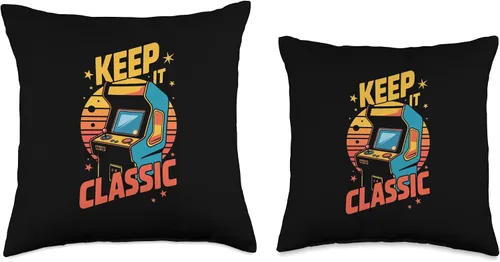 Vista 3 de Retro Arcade Vibes – Keep It Classic 80s Gamer Style Throw Pillow