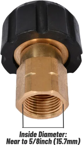 Vista 4 de Adaptador de lavadora a presión 3/8 '' FNPT x M22-0.551 in Rosca Hembra Acoplador de Arandela Eléctrica Acoplador de Repuesto Herramientas Acoplador