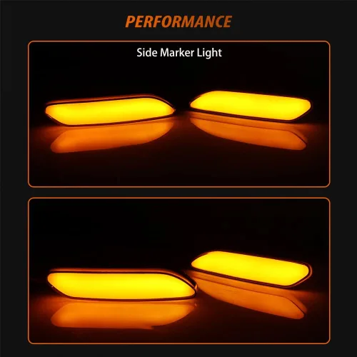 Vista 5 de ADIIL Lente transparente ámbar Full LED Front Fender Turn Signal Side Marker Lights Compatible con MINI Cooper R60 Countryman R61 Paceman 2011-2016