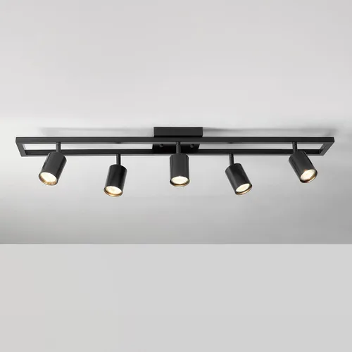Vista 5 de Globe Electric Iluminación de riel de 5 luces, cabezales ajustables, barra de pista regulable negra mate de 36 pulgadas para iluminación moderna