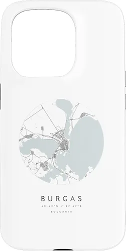 Vista 14 de Burgas Bulgaria Coordinates map - Carcasa para iPhone 16