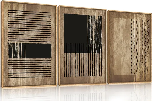 Vista 44 de CHDITB Juego de arte abstracto en lienzo enmarcado moderno para pared, ilustraciones contemporáneas para decoración del hogar, pintura de pared