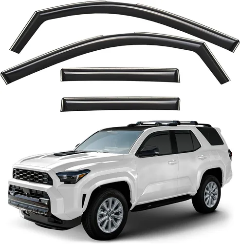 Vista 9 de Deflectores de ventana tintados ahumados con cinta adhesiva para ventana lateral, deflectores de lluvia compatibles con Toyota RAV4 2013-2018 - 4
