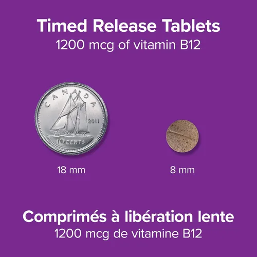 Vista 5 de Vitamina B12 Metilcobalamina 1200 mcg Tabletas de liberación cronometrada