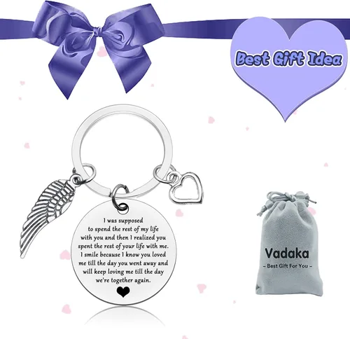 Vista 7 de Vadaka Regalo de condolencia en memoria del esposo, llavero conmemorativo para la pérdida de la esposa, llavero de recuerdo para la familia