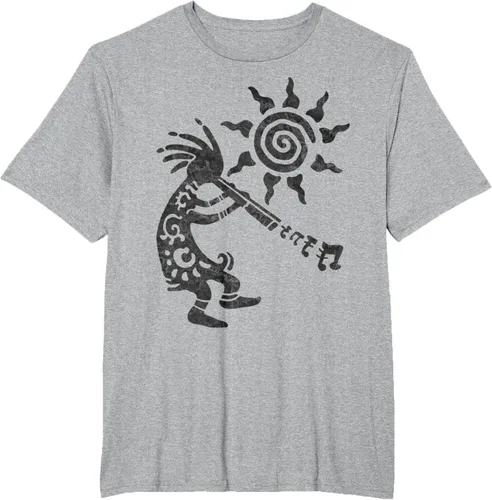 Vista 37 de Native American Kokopelli Musican With Flute 2 - Camiseta divertida para fanáticos, Blanco, S
